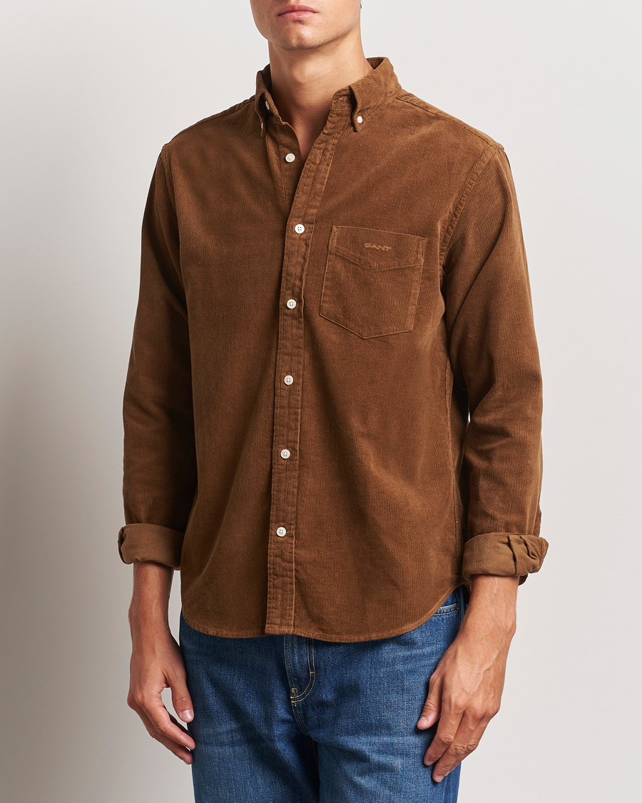 Mies |  | GANT | Regular Fit Corduroy Shirt Brown Melange