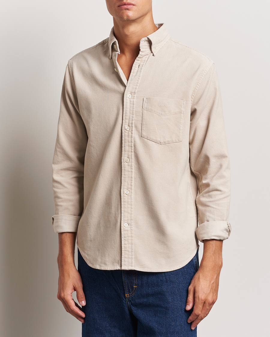 Mies |  | GANT | Regular Fit Corduroy Shirt Putty