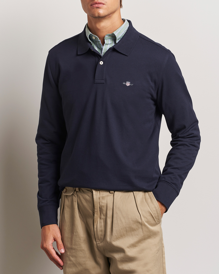 Mies |  | GANT | Regular Shield Pique Polo Evening Blue