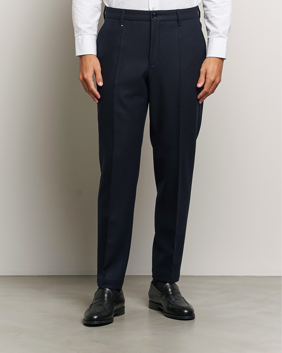 Mies | Business & Beyond - Formal | BOSS BLACK | Perin Wool Trousers Dark Blue