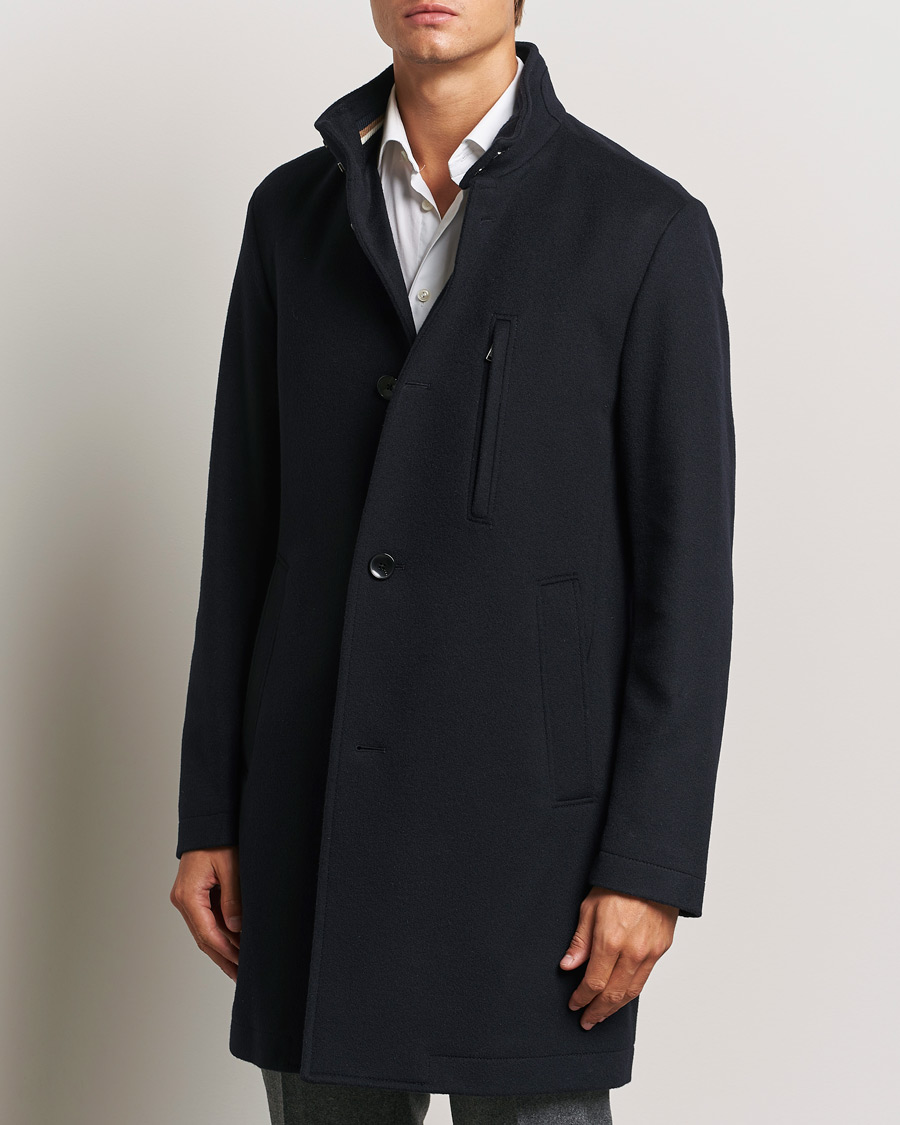 Mies | Business & Beyond - Formal | BOSS BLACK | Hyde Stand Up Collar Coat Dark Blue