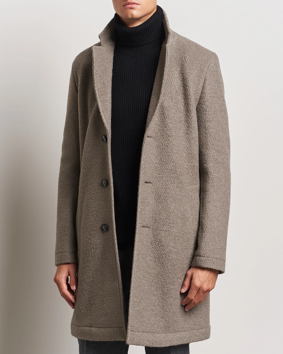 Mies |  | BOSS BLACK | Hyde Structured Wool Coat Dark Beige