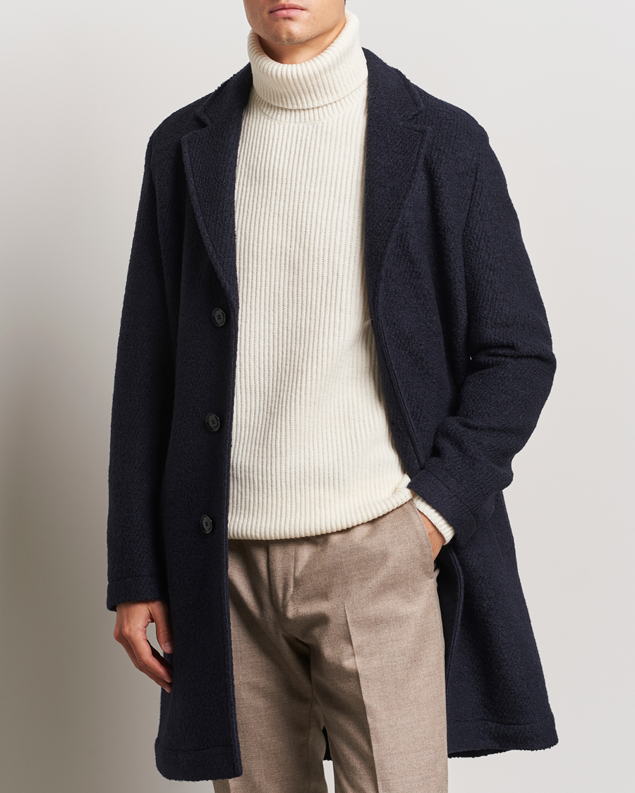 Mies |  | BOSS BLACK | Hyde Structured Wool Coat Dark Blue