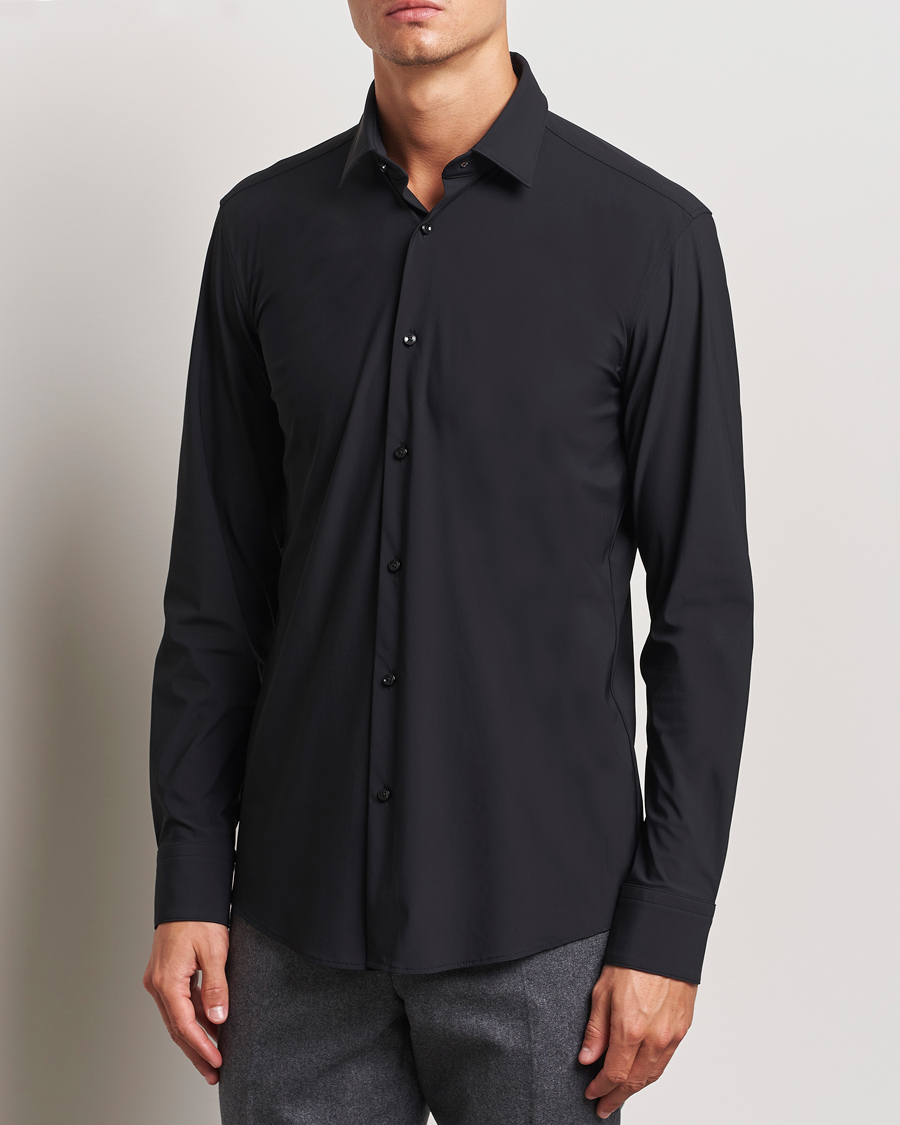 Mies | Kauluspaidat | BOSS BLACK | Hank 4-Way Stretch Shirt Black