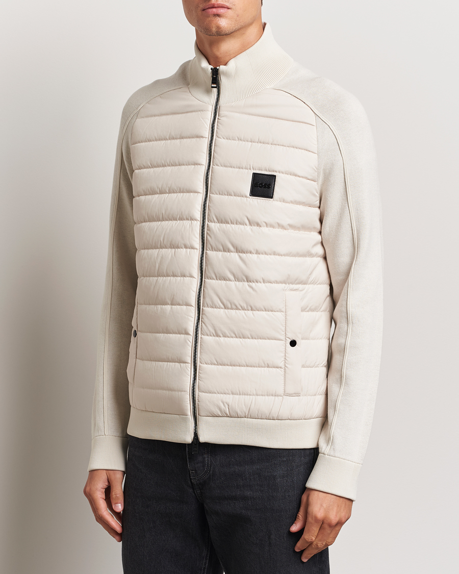 Mies |  | BOSS BLACK | Esfero Hybrid Full Zip Open White