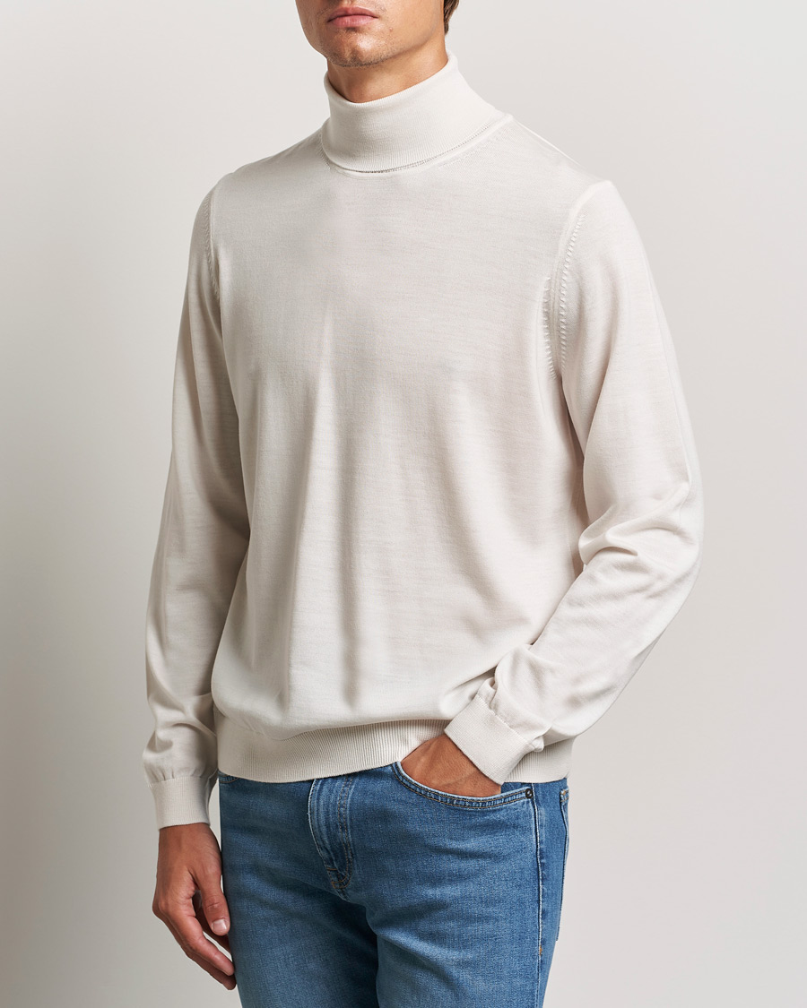 Mies |  | BOSS BLACK | Musso Merino Knitted Polo Open White