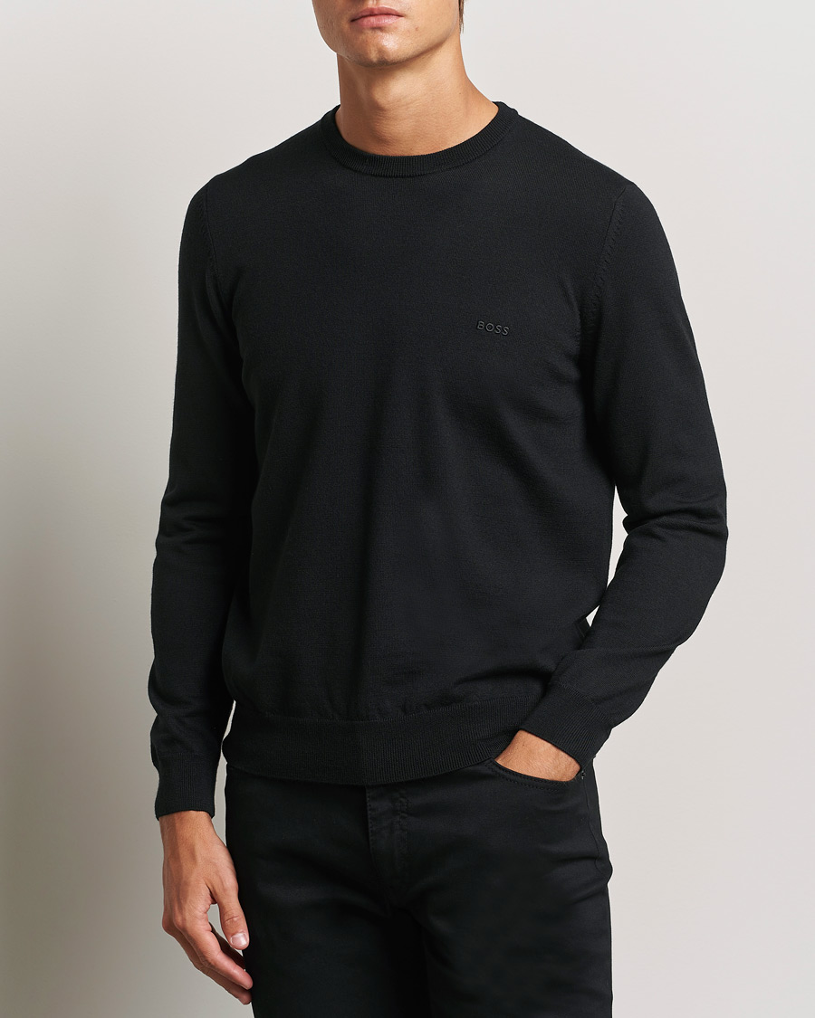 Mies |  | BOSS BLACK | Botto Merino Knitted Pullover Black