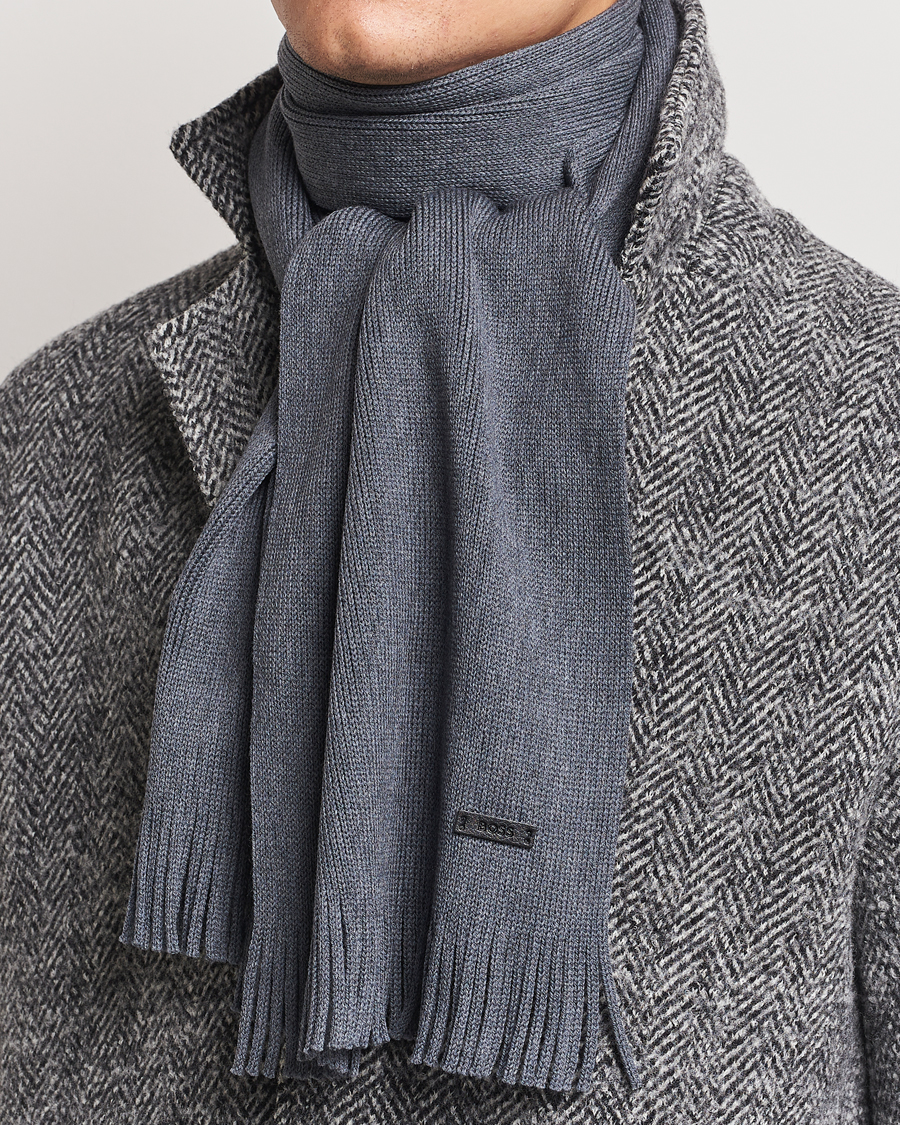 Mies |  | BOSS BLACK | Albas Wool Scarf Medium Grey