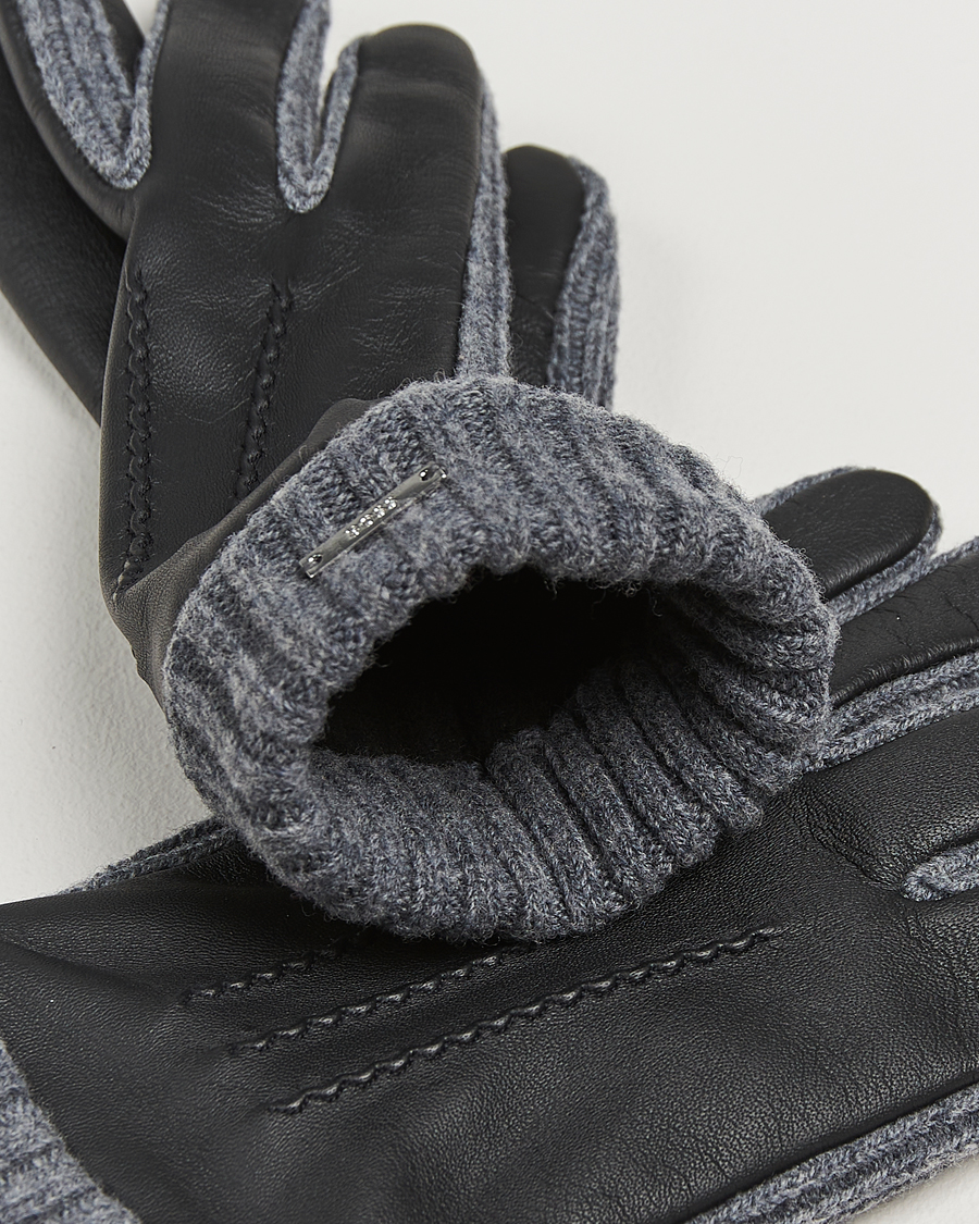 Mies |  | BOSS BLACK | Hyden Leather Gloves Black