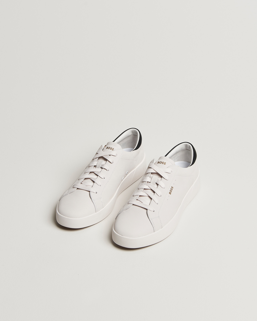 Mies |  | BOSS BLACK | Belwar Leather Sneaker Open White