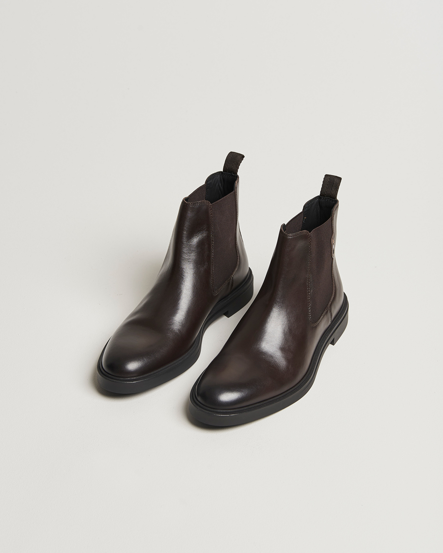 Mies |  | BOSS BLACK | Calev Leather Chelsea Boot Dark Brown