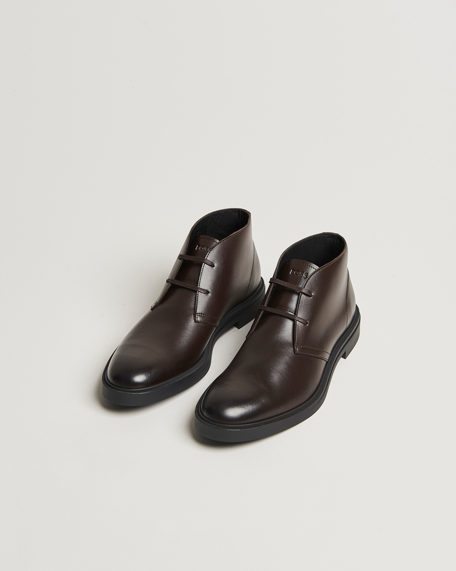 Mies | Chukka-kengät | BOSS BLACK | Calev Leather Chukka Boot Dark Brown