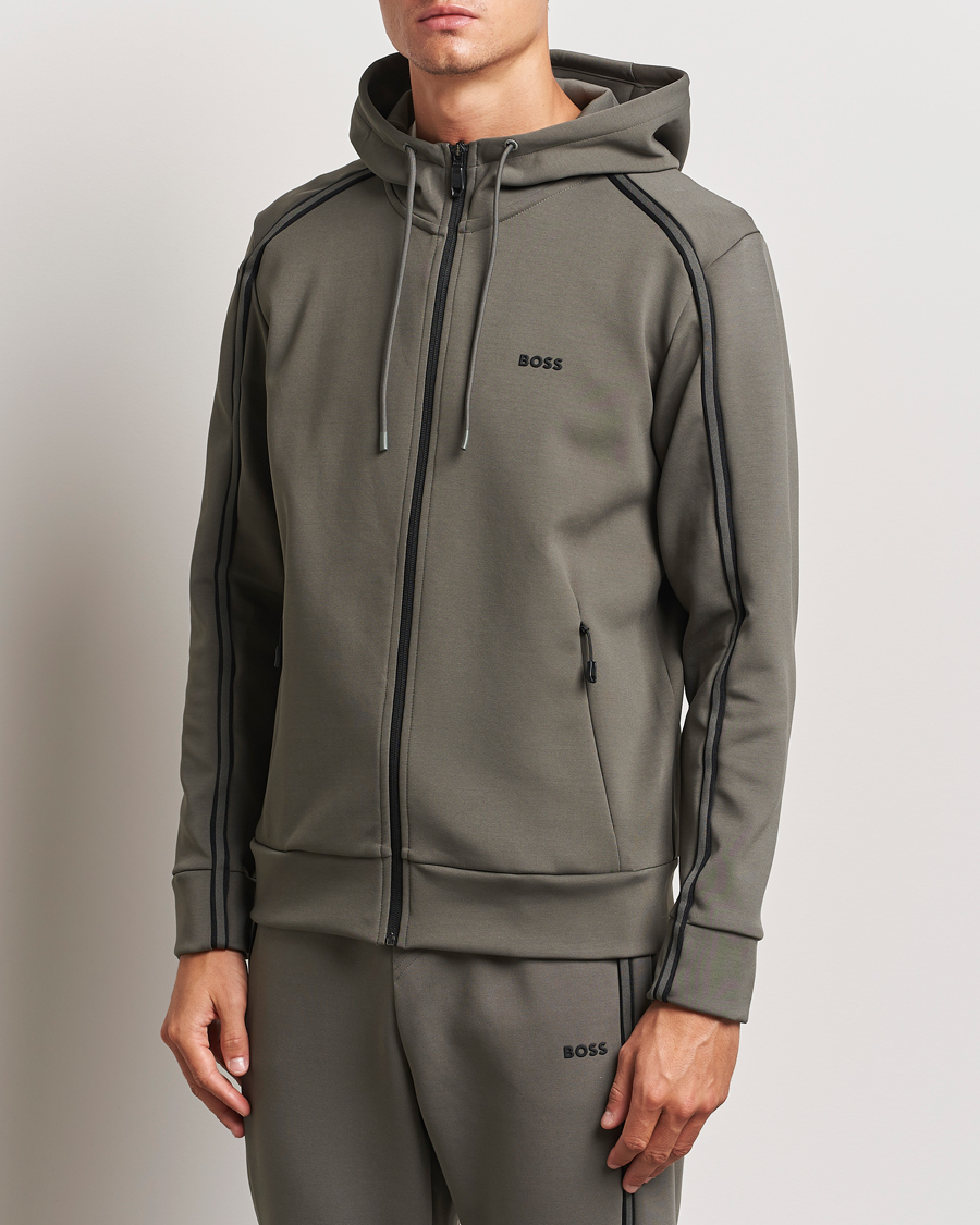 Mies |  | BOSS GREEN | Saggy Full Zip Hoodie Light Grey