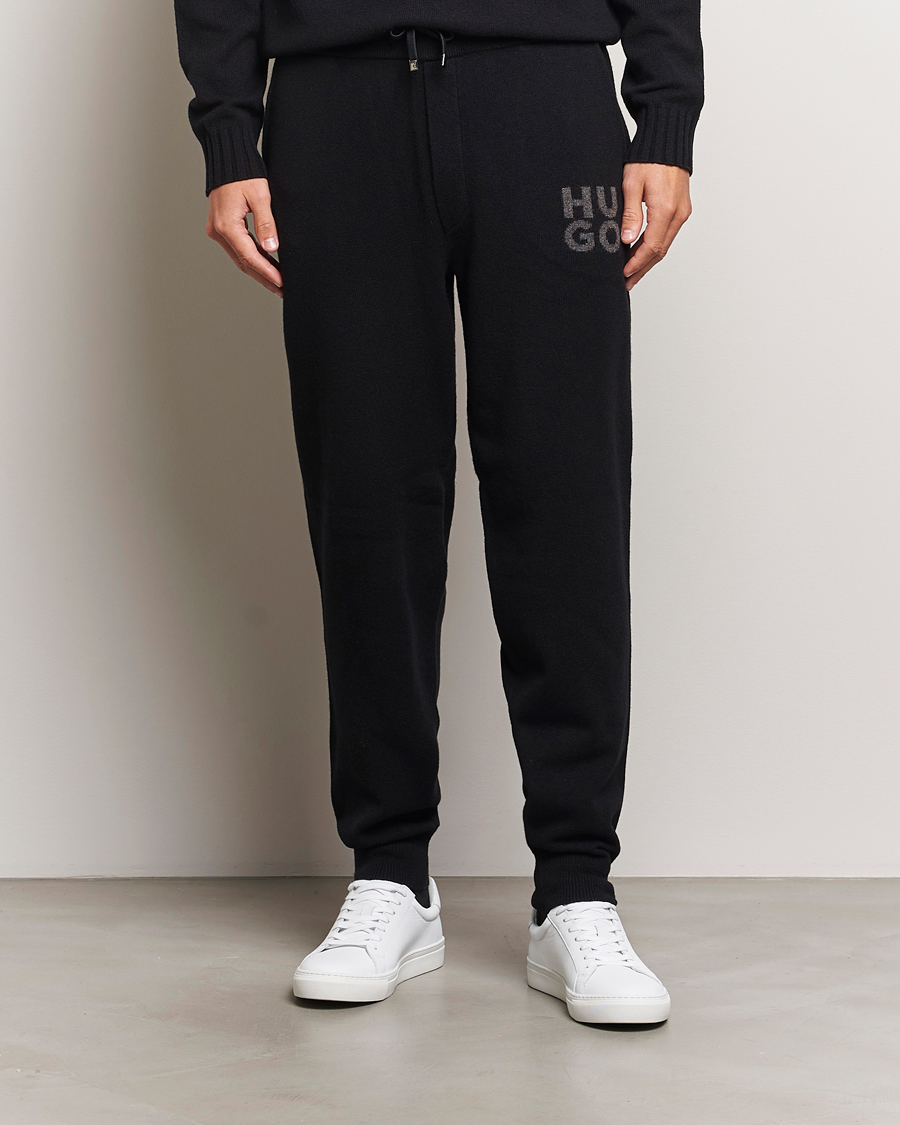 Mies |  | HUGO | San Steero Wool Knitted Joggers Black