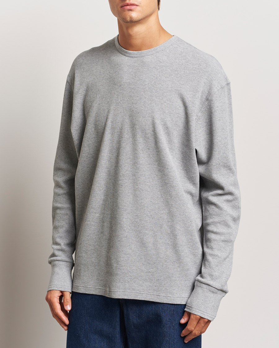 Mies |  | Jeanerica | Jean Waflle Texture Sweater Light Grey Melange