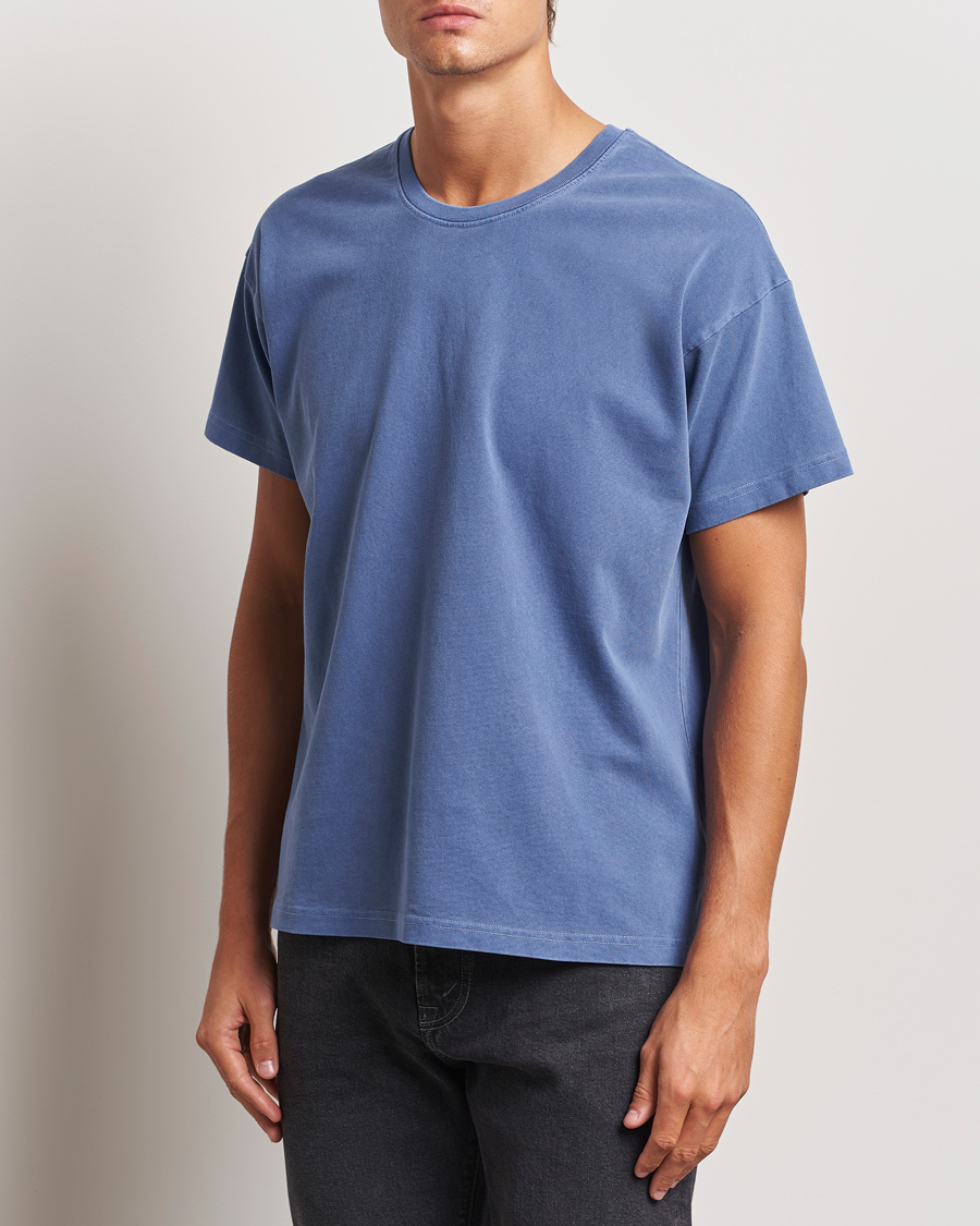 Mies |  | Jeanerica | Ruben Crew Neck T-Shirt Washed Adriatic Blue