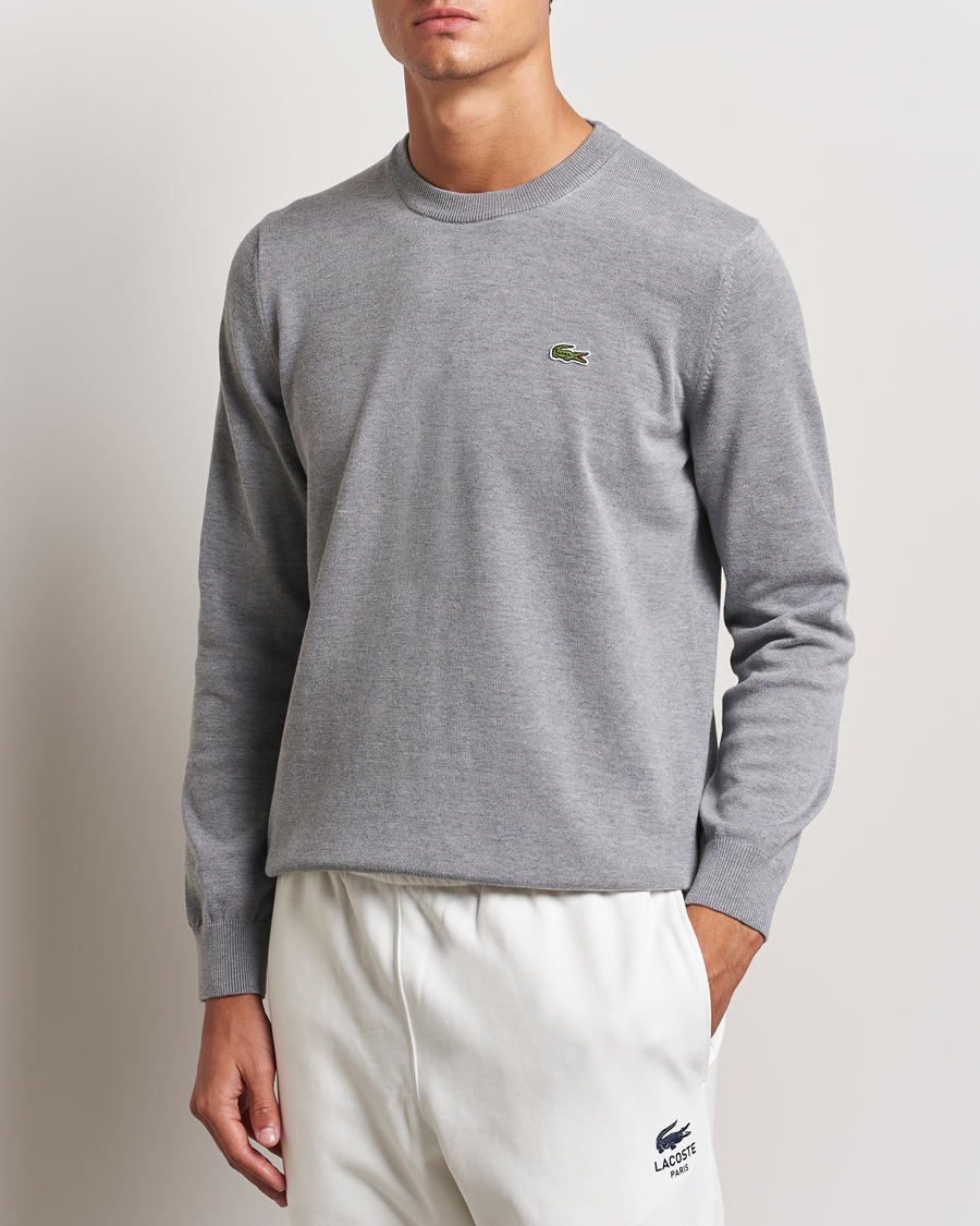 Mies |  | Lacoste | Cotton Knitted Sweater Silver Chine