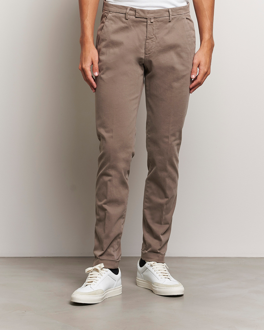 Mies | Smart Casual | Briglia 1949 | Slim Fit Cotton Stretch Chino Taupe