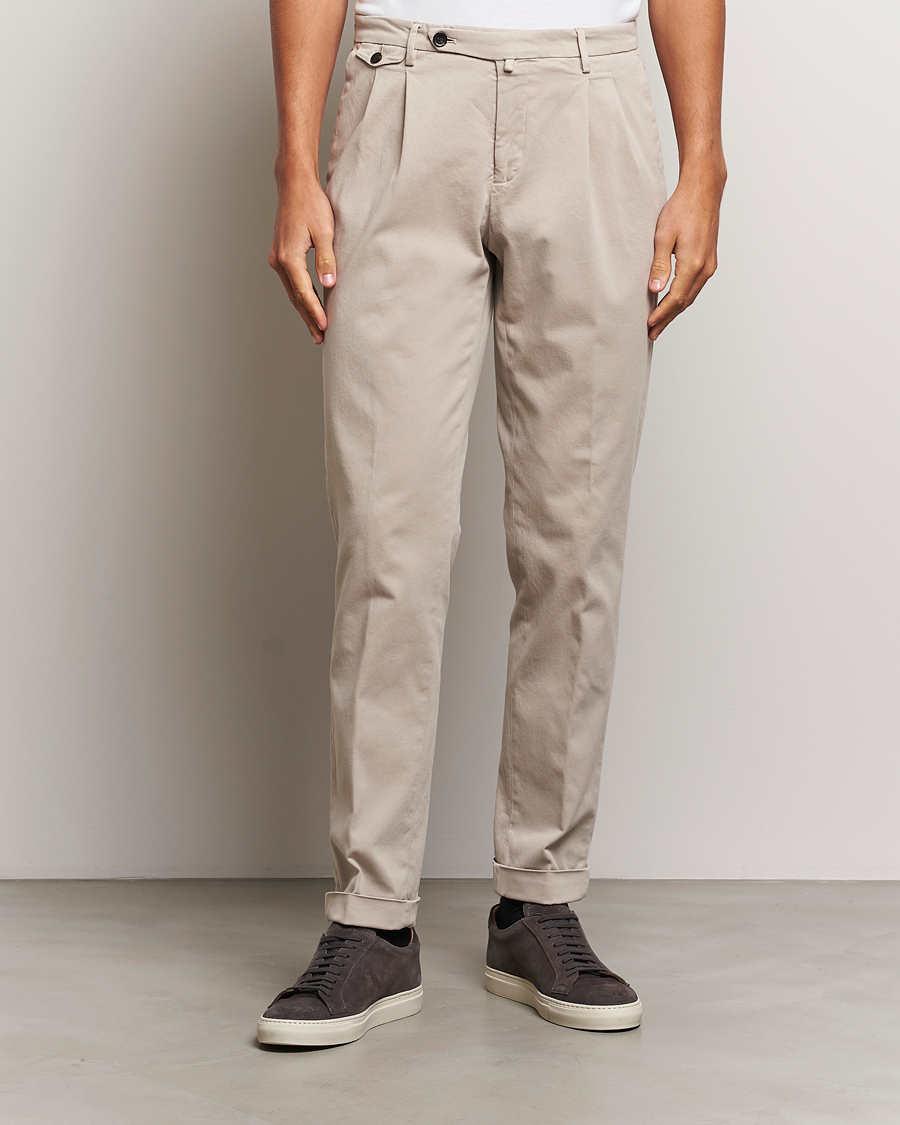 Mies |  | Briglia 1949 | Easy Fit Pleated Cotton Stretch Chino Beige