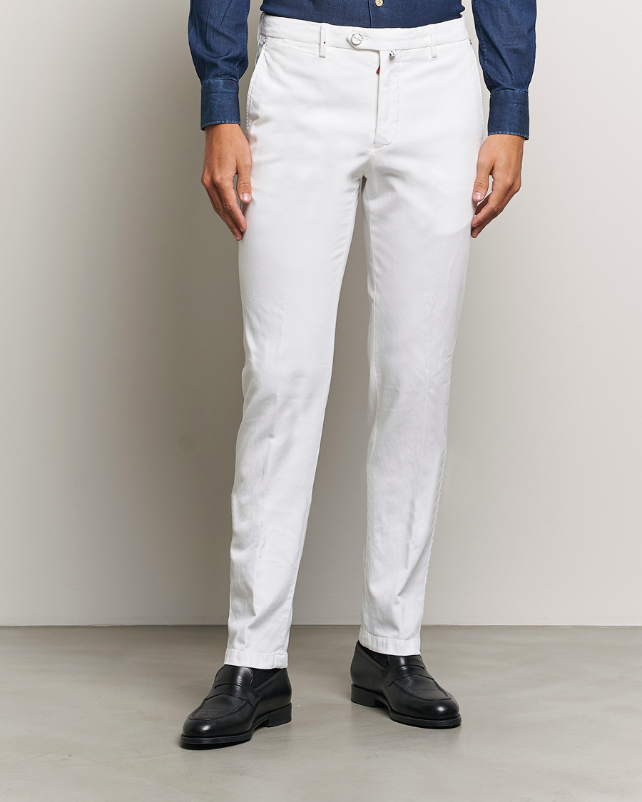 Mies |  | Kiton | Cotton Stretch Trousers Optic White