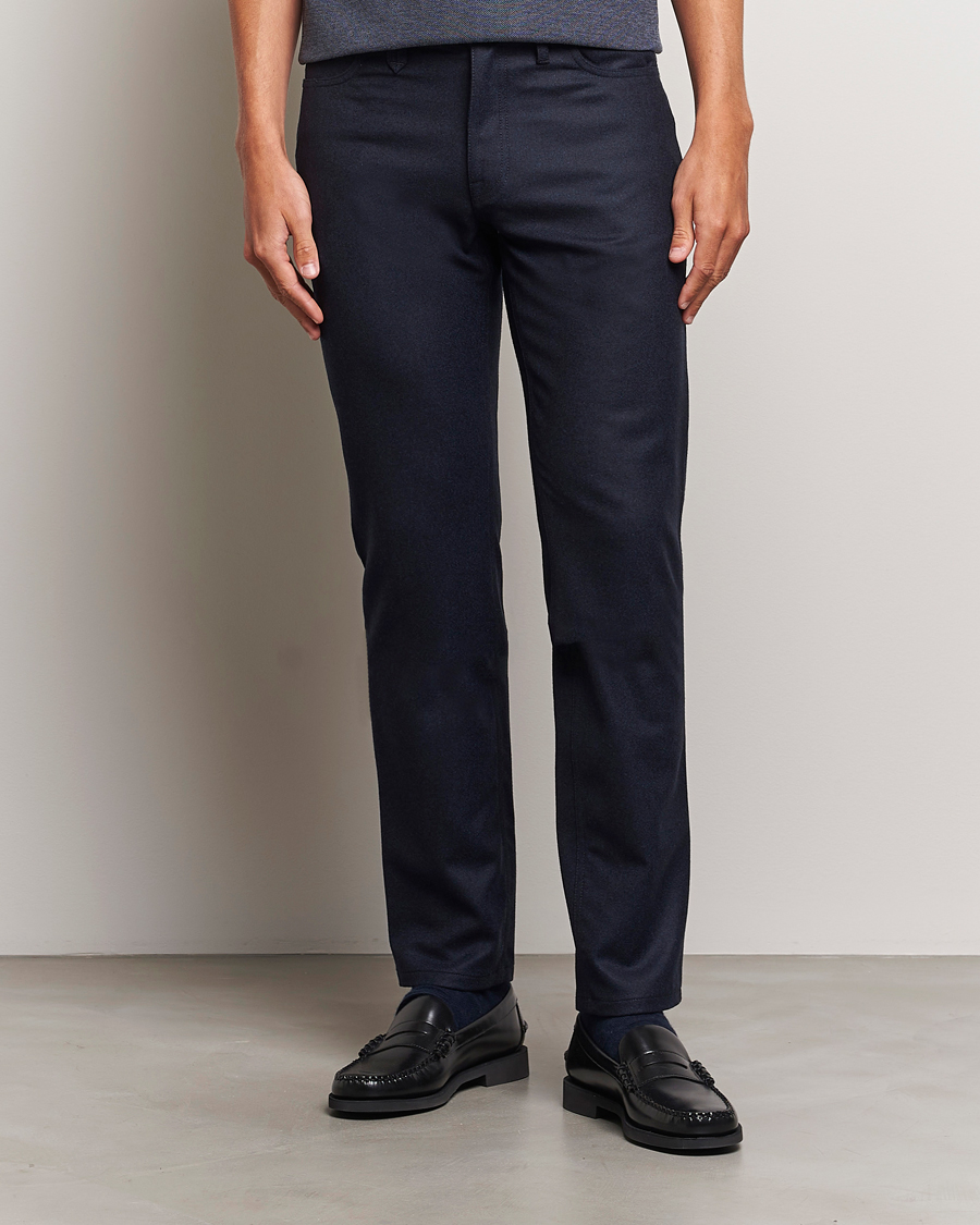 Mies |  | Brioni | Slim Fit 5-Pocket Flannel Pants Navy