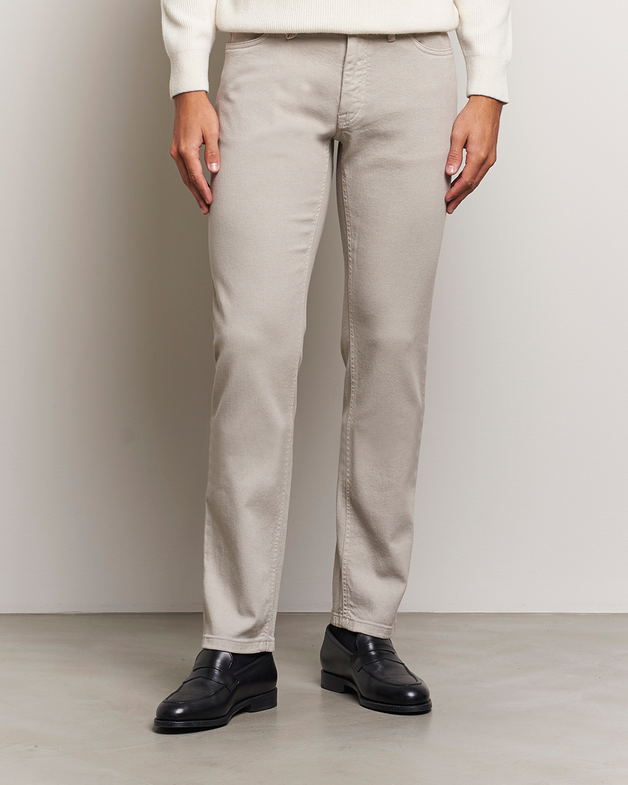 Mies | Luxury Classics | Brioni | Slim Fit 5-Pocket Cotton Pants Light Beige