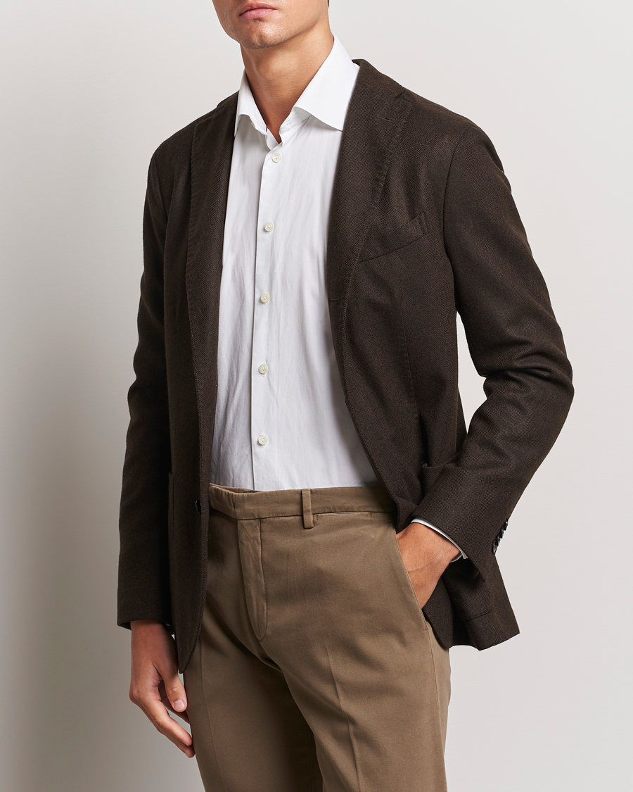 Mies |  | Boglioli | K Jacket Wool Herringbone Blazer Dark Brown