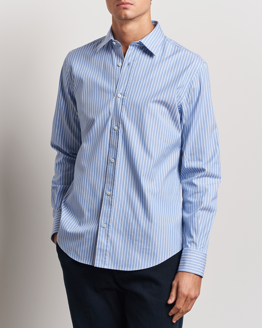 Mies |  | Aspesi | Striped Oxford Shirt Light Blue