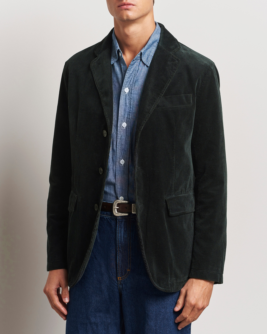 Mies |  | Aspesi | Corduroy Blazer Dark Green