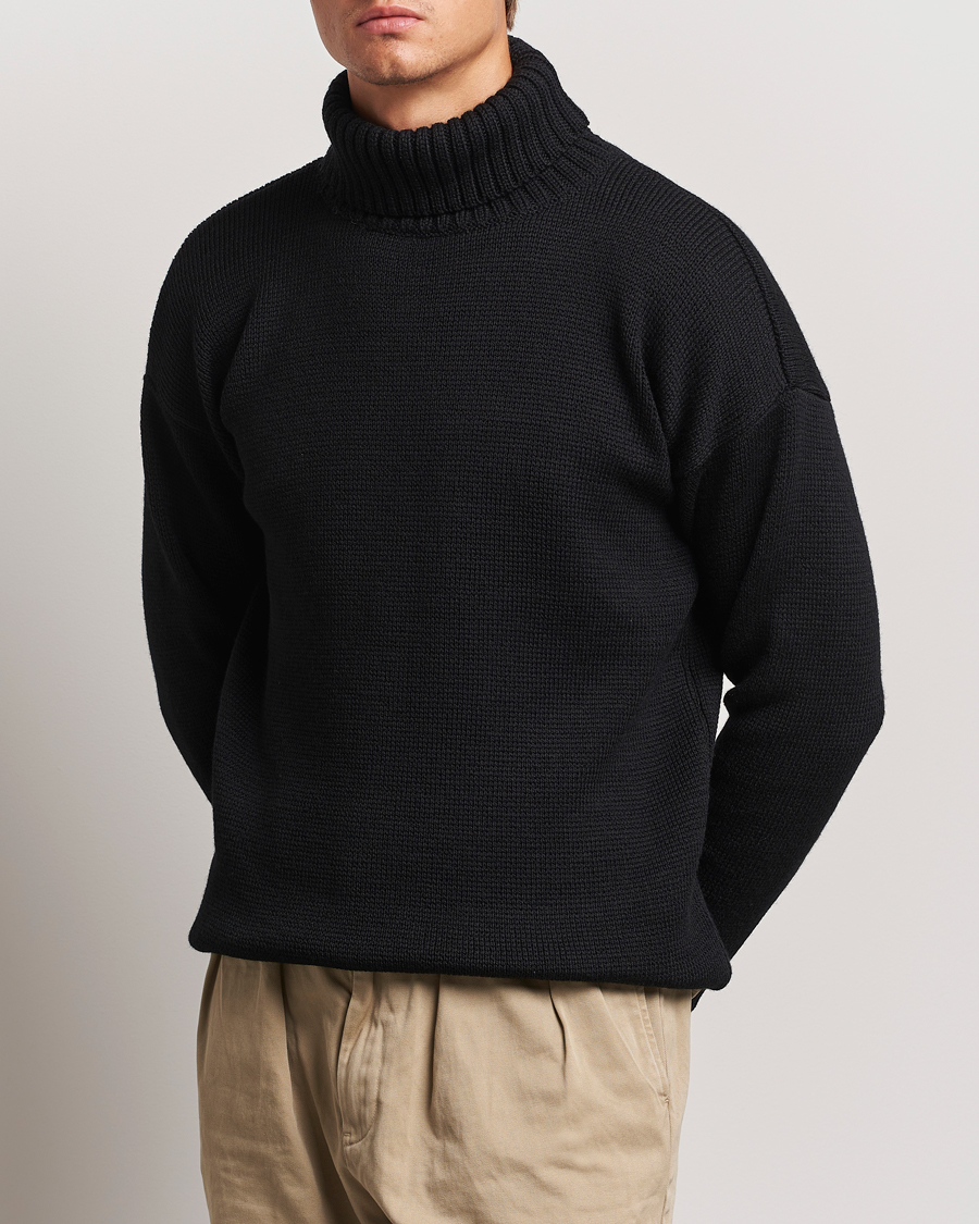 Mies |  | Gloverall | Submariner Chunky Wool Roll Neck Black