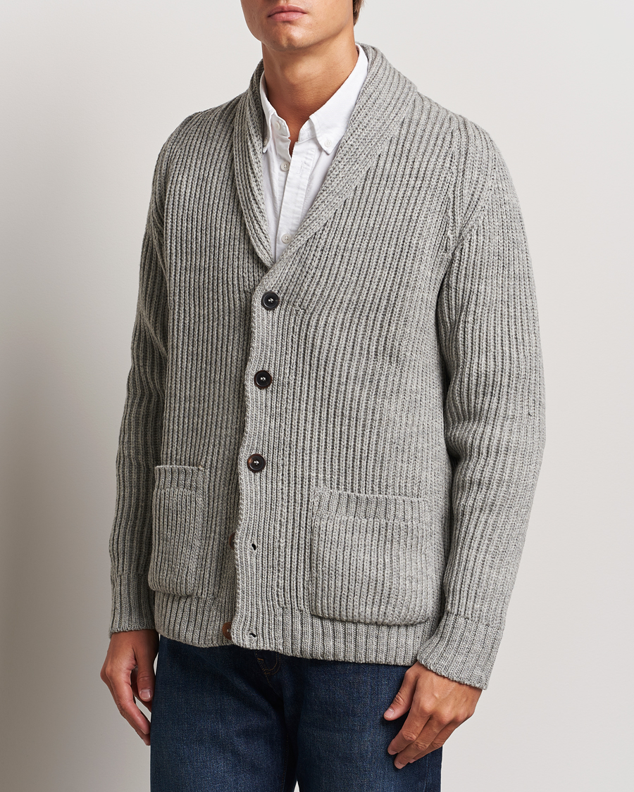 Mies |  | Gloverall | Shawl Collar Cardigan Light Grey