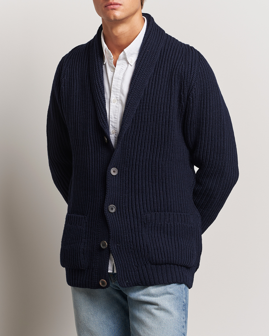 Mies |  | Gloverall | Shawl Collar Cardigan Navy