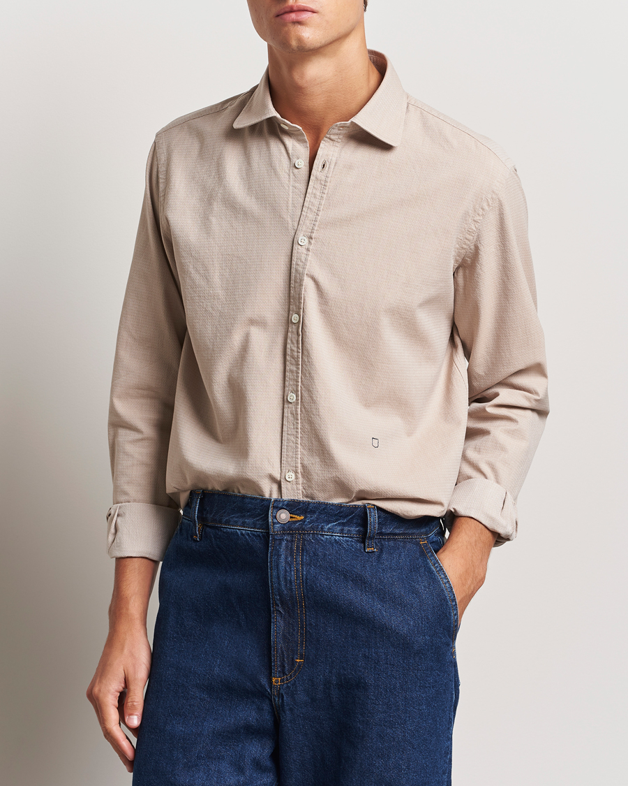 Mies |  | Massimo Alba | Canary Cotton Voile Casual Shirt Beige