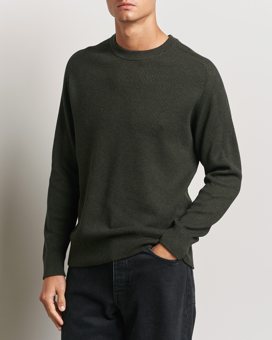 Mies |  | NN07 | Kevin Cotton Knitted Sweater Dark Army