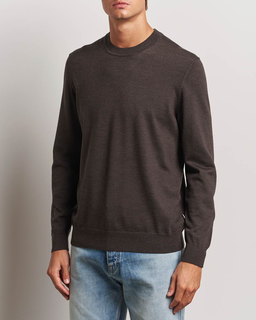 Mies |  | NN07 | Ted Merino Crew Neck Pullover Demitase Brown