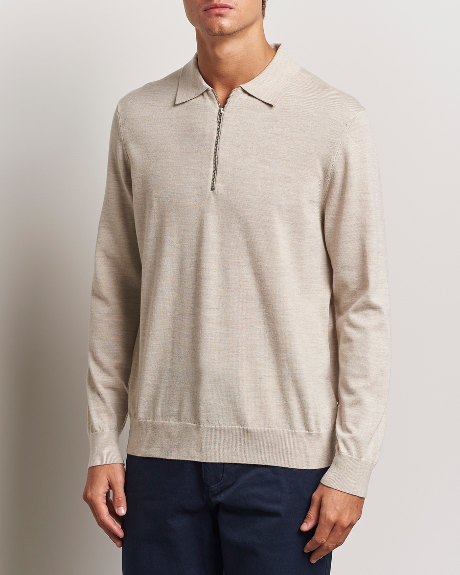 Mies |  | NN07 | Sergio Half Zip Light Khaki Melange