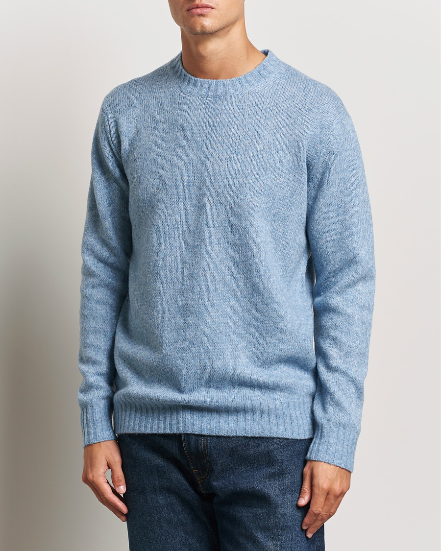 Mies |  | NN07 | Lee Brushed Wool Crew Neck Tink Blue