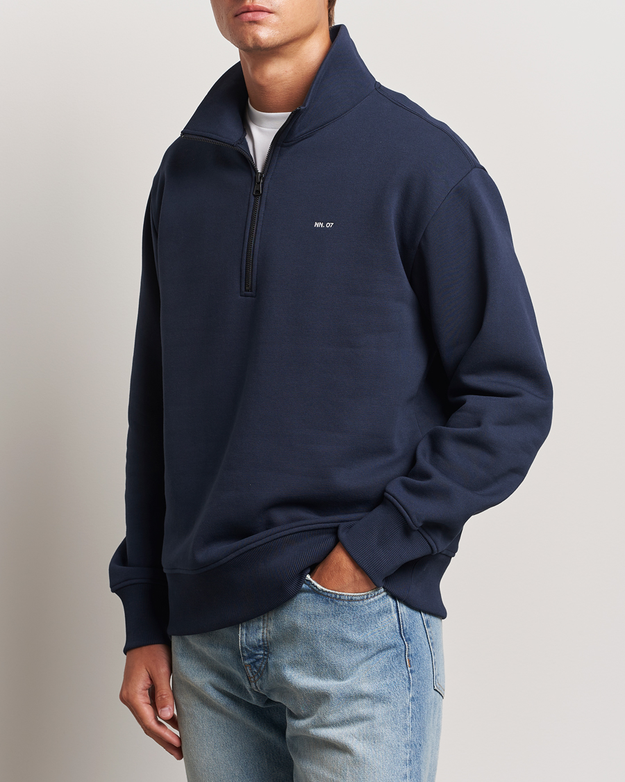 Mies |  | NN07 | Briggs Half Zip Sweatshirt Navy Blue