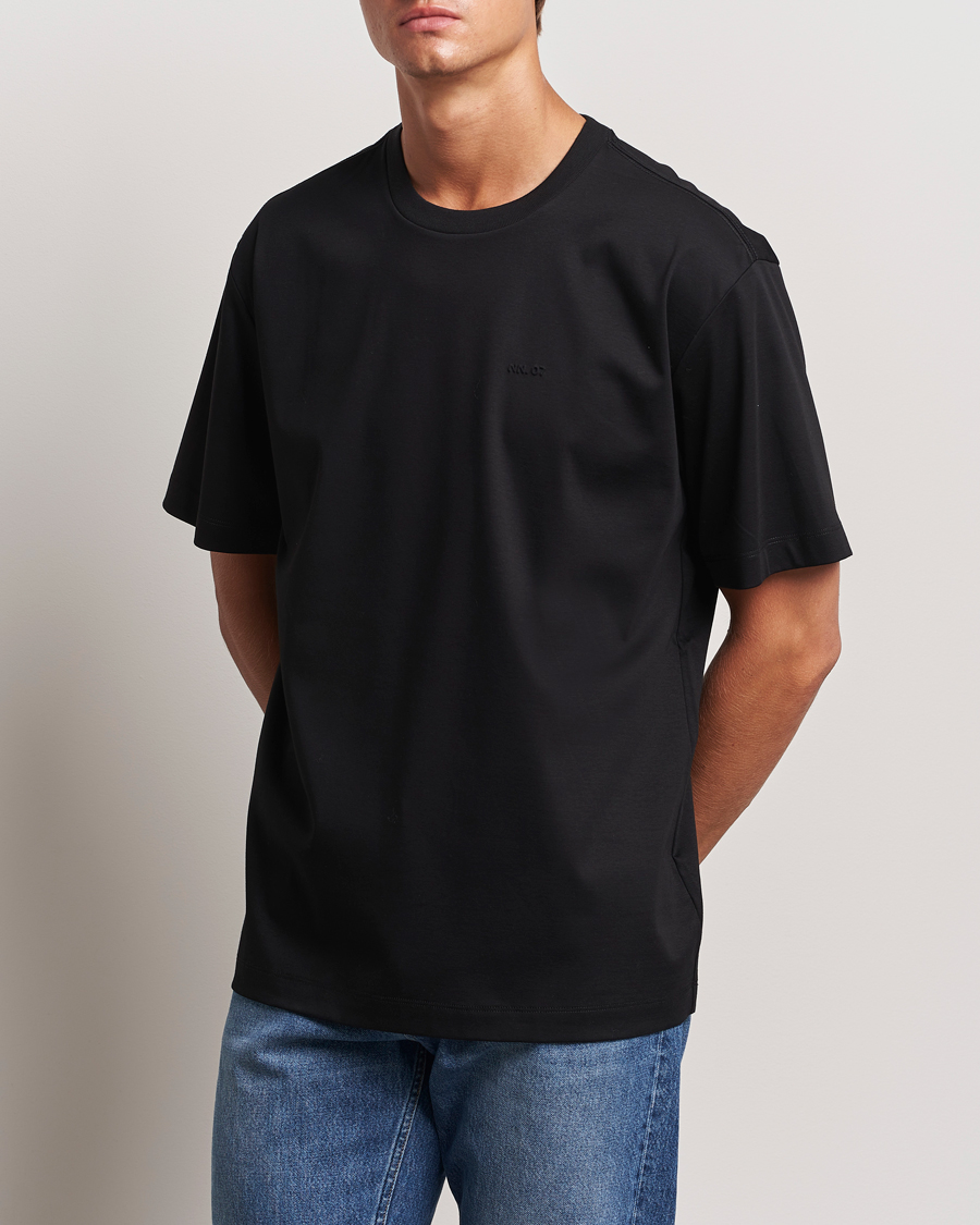 Mies |  | NN07 | Nat Logo Mercerized Crew Neck T-Shirt Black