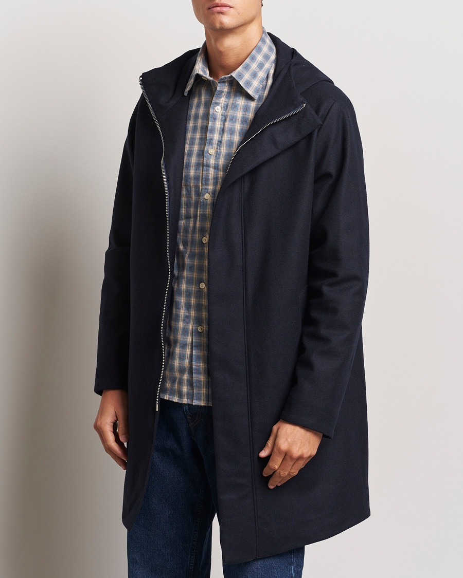 Mies |  | NN07 | Knox Hooded Coat Navy Blue