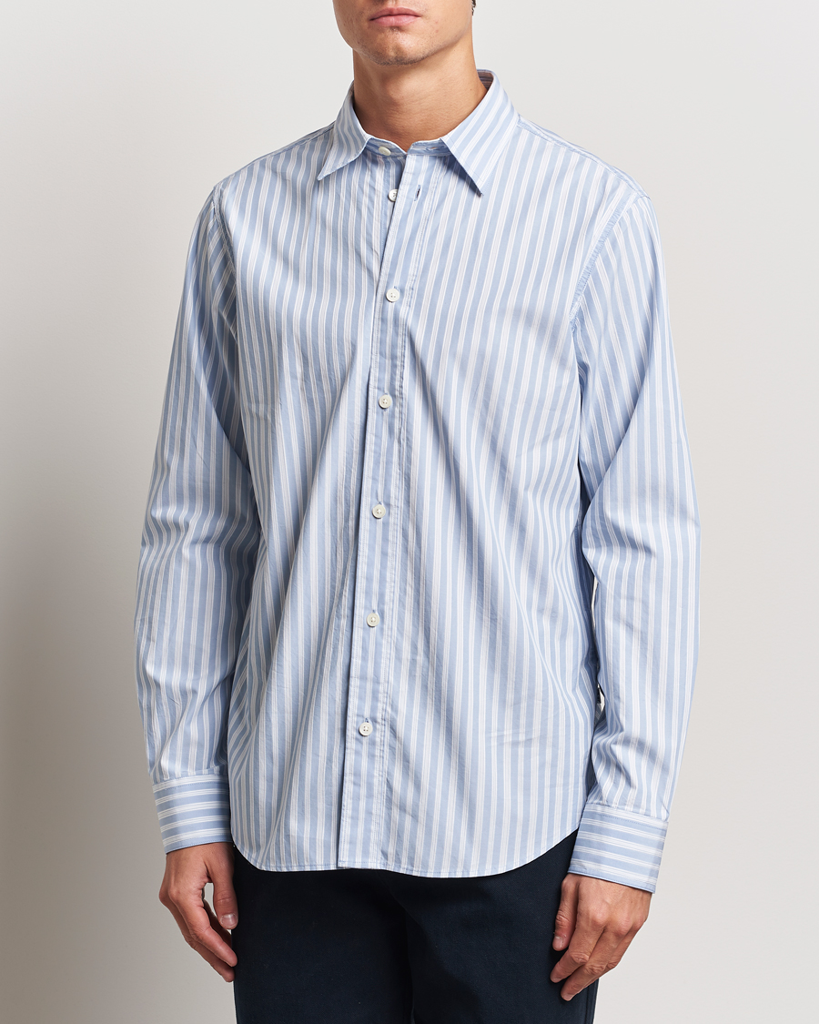 Mies |  | NN07 | Colby Poplin Striped Shirt Blue/White