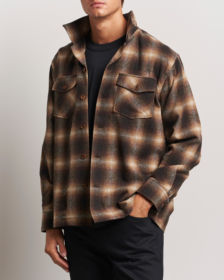 Mies |  | Nudie Jeans | Vincent Shadow Check Overshirt Brown/Beige