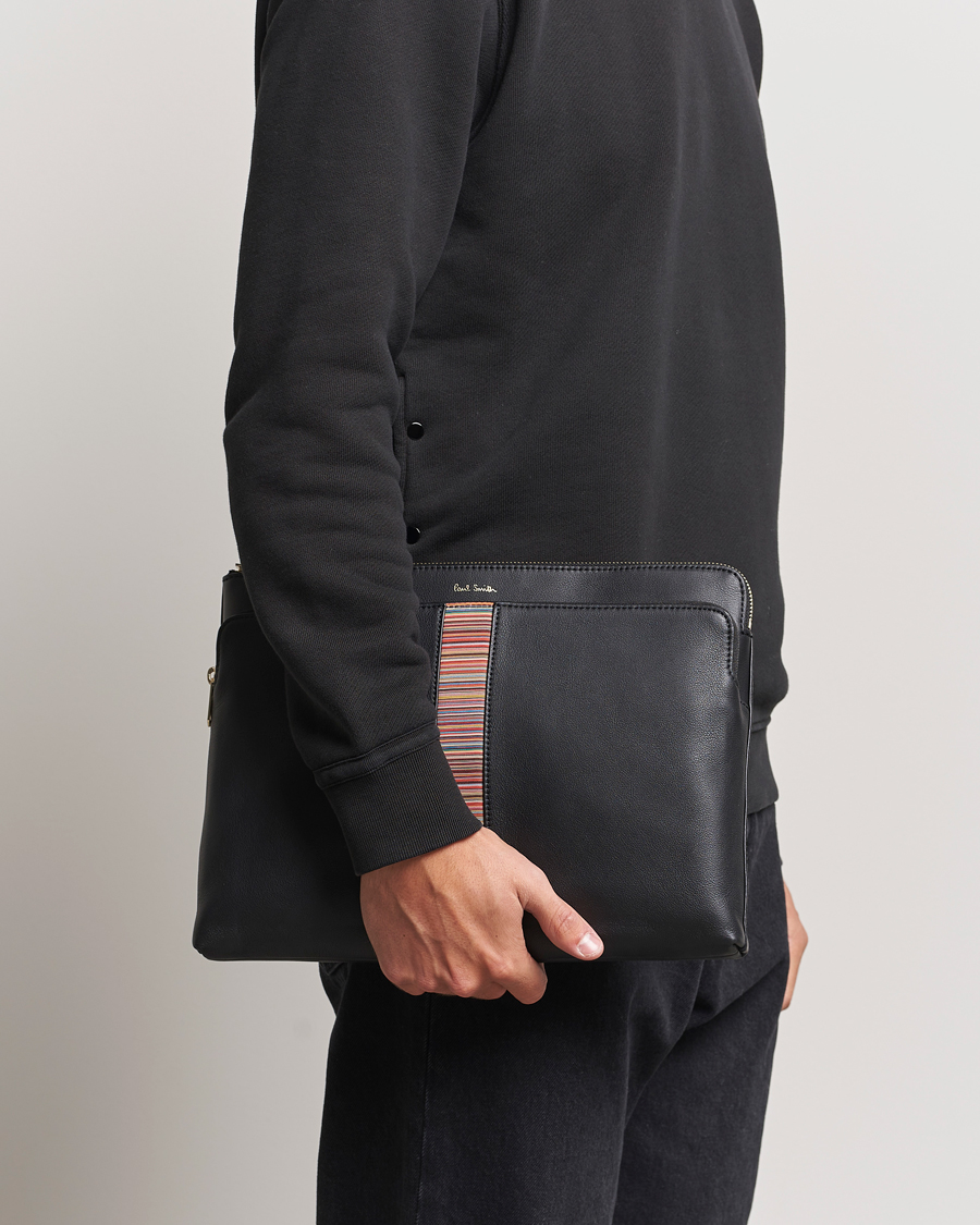 Mies |  | Paul Smith | Leather Stripe Document Case Black