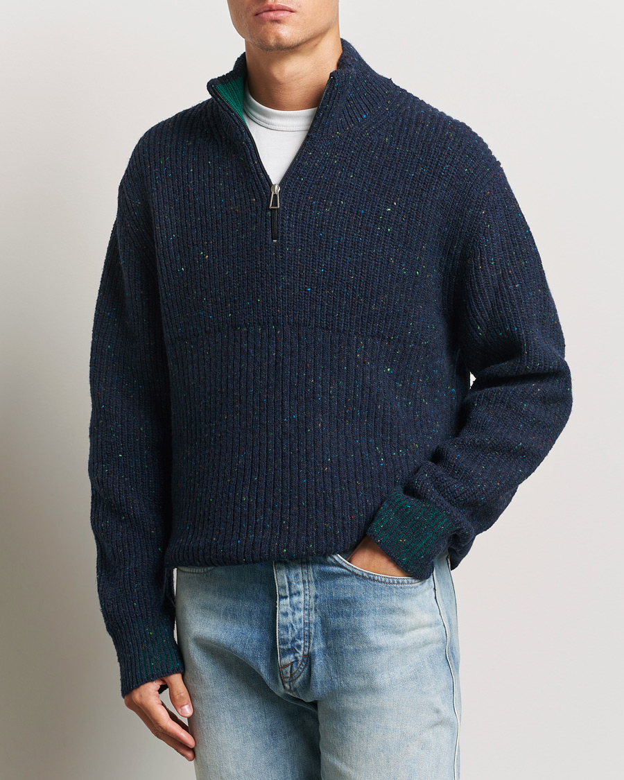 Mies |  | PS Paul Smith | Wool Half Zip Navy