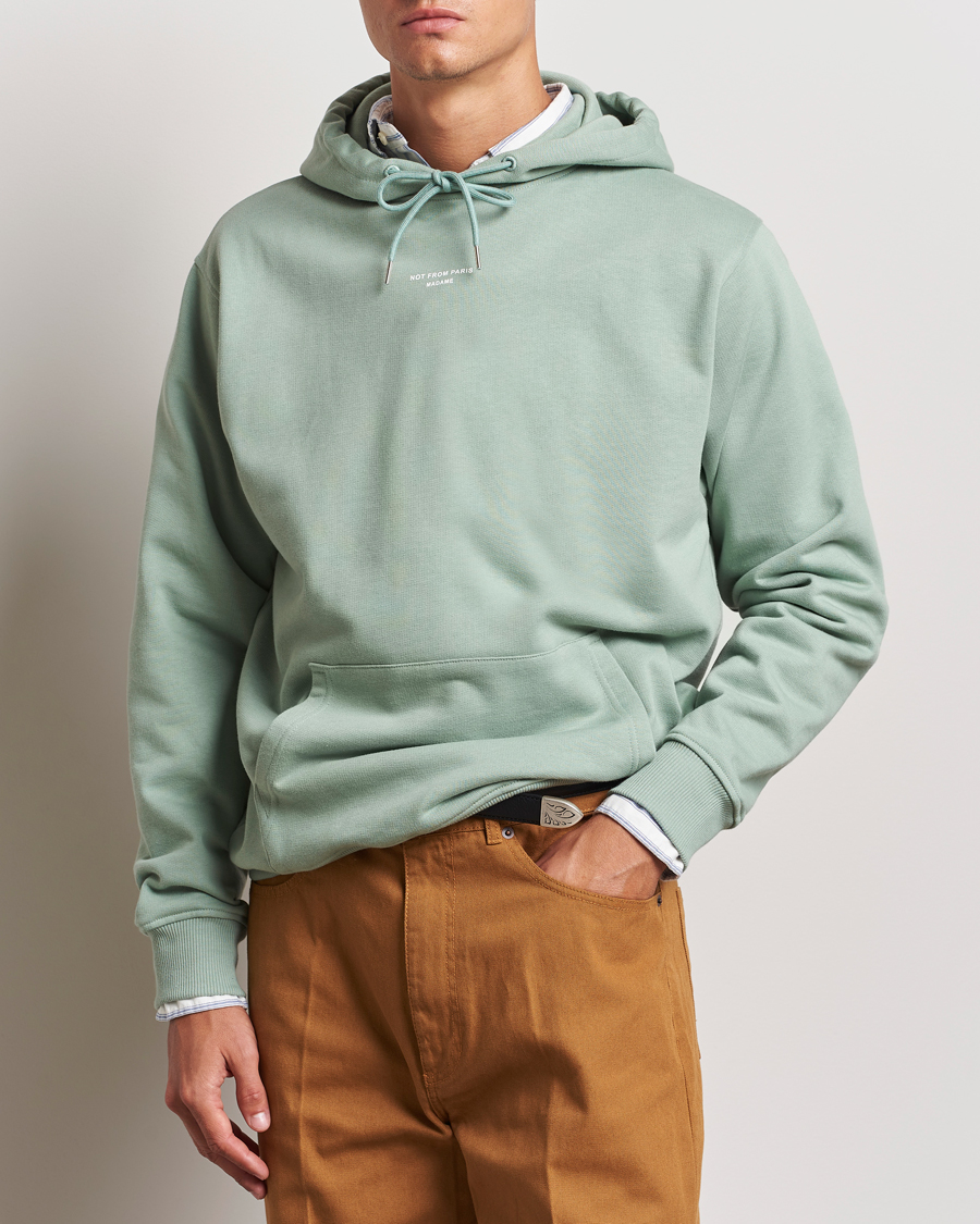 Mies |  | Drôle de Monsieur | Classic Slogan Hoodie Water Green