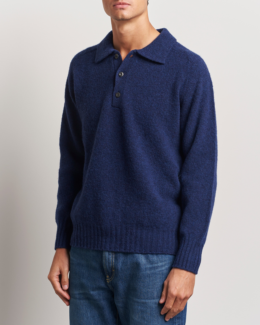 Mies |  | Howlin\' | Brushed Wool Polo Magic Blue