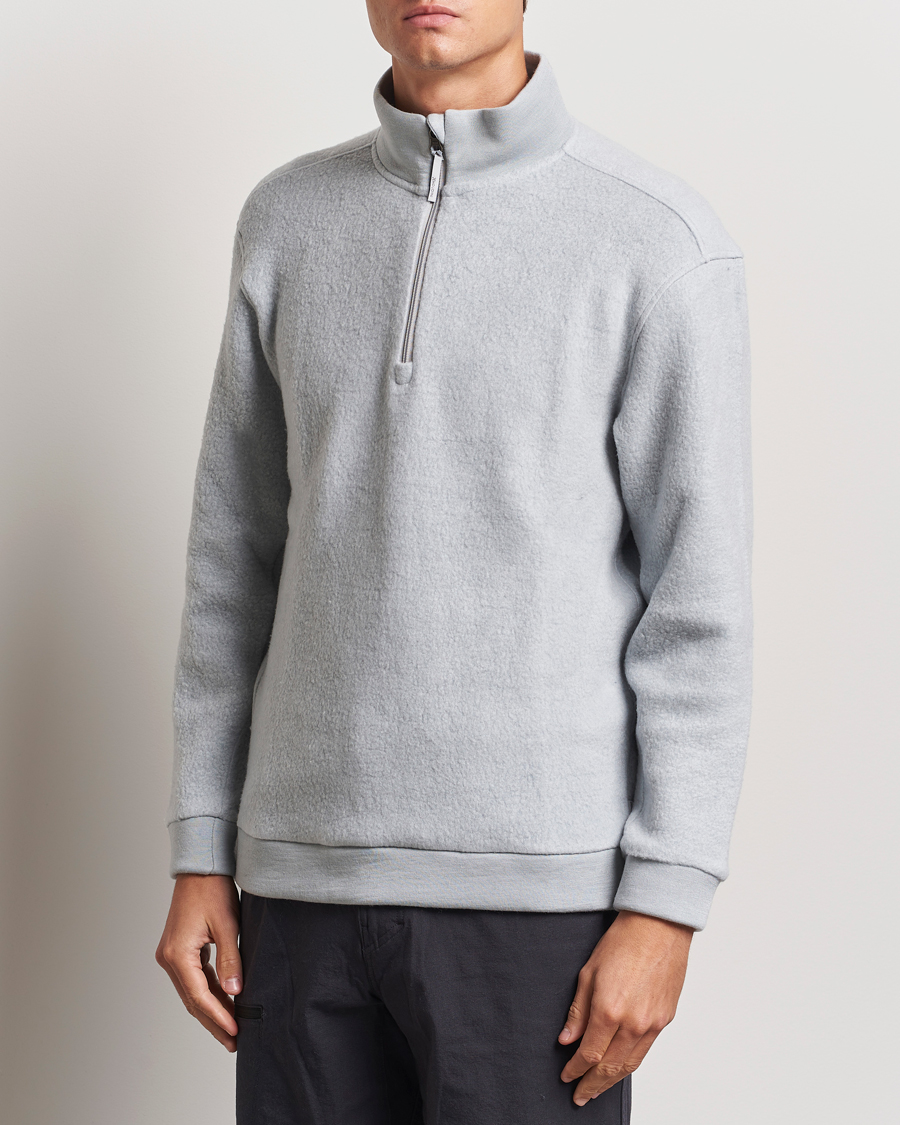 Mies |  | Houdini | Alto Wool/Tencel Half Zip Cloudy Grey