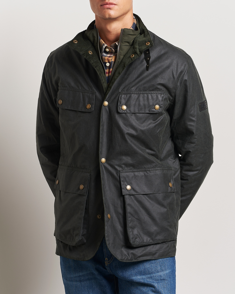 Mies |  | Barbour International | Wellstone Wax Jacket Sage