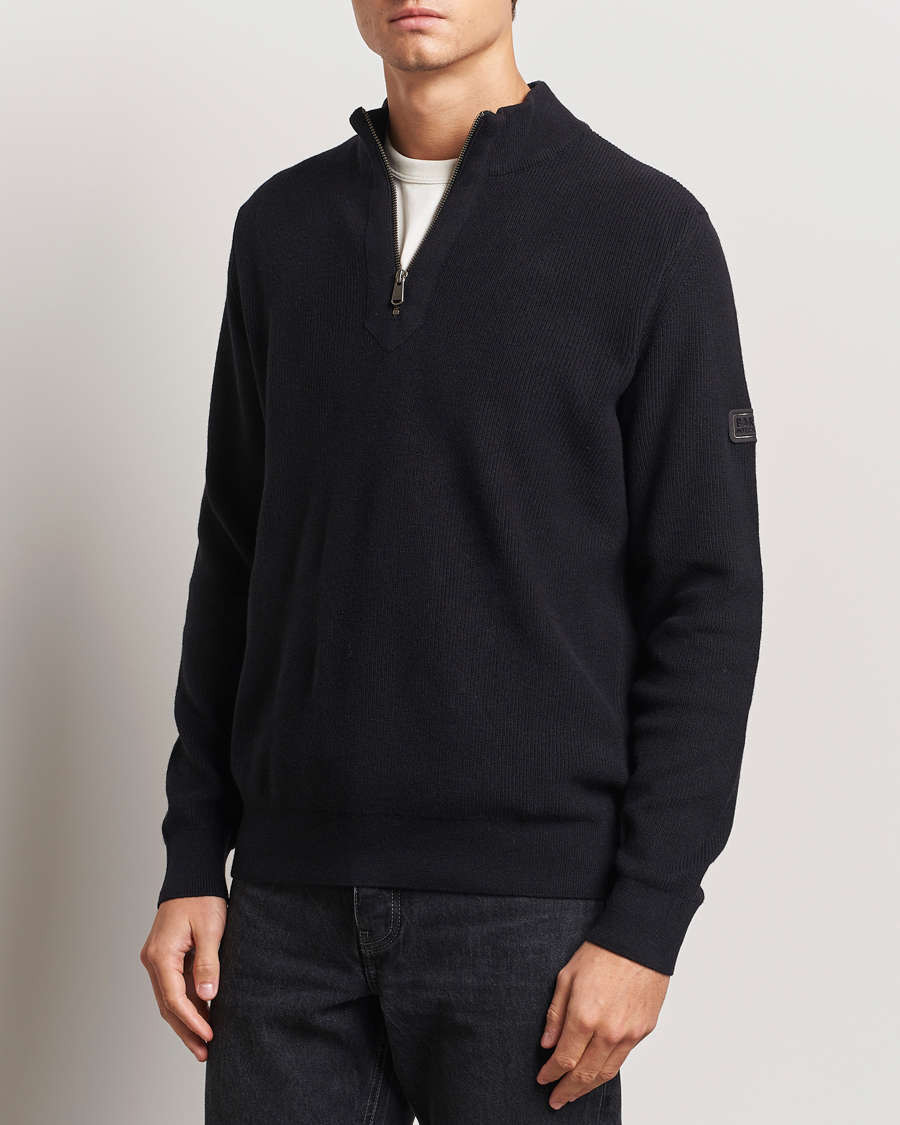 Mies |  | Barbour International | Crawley Wool/Cotton Half Zip Black