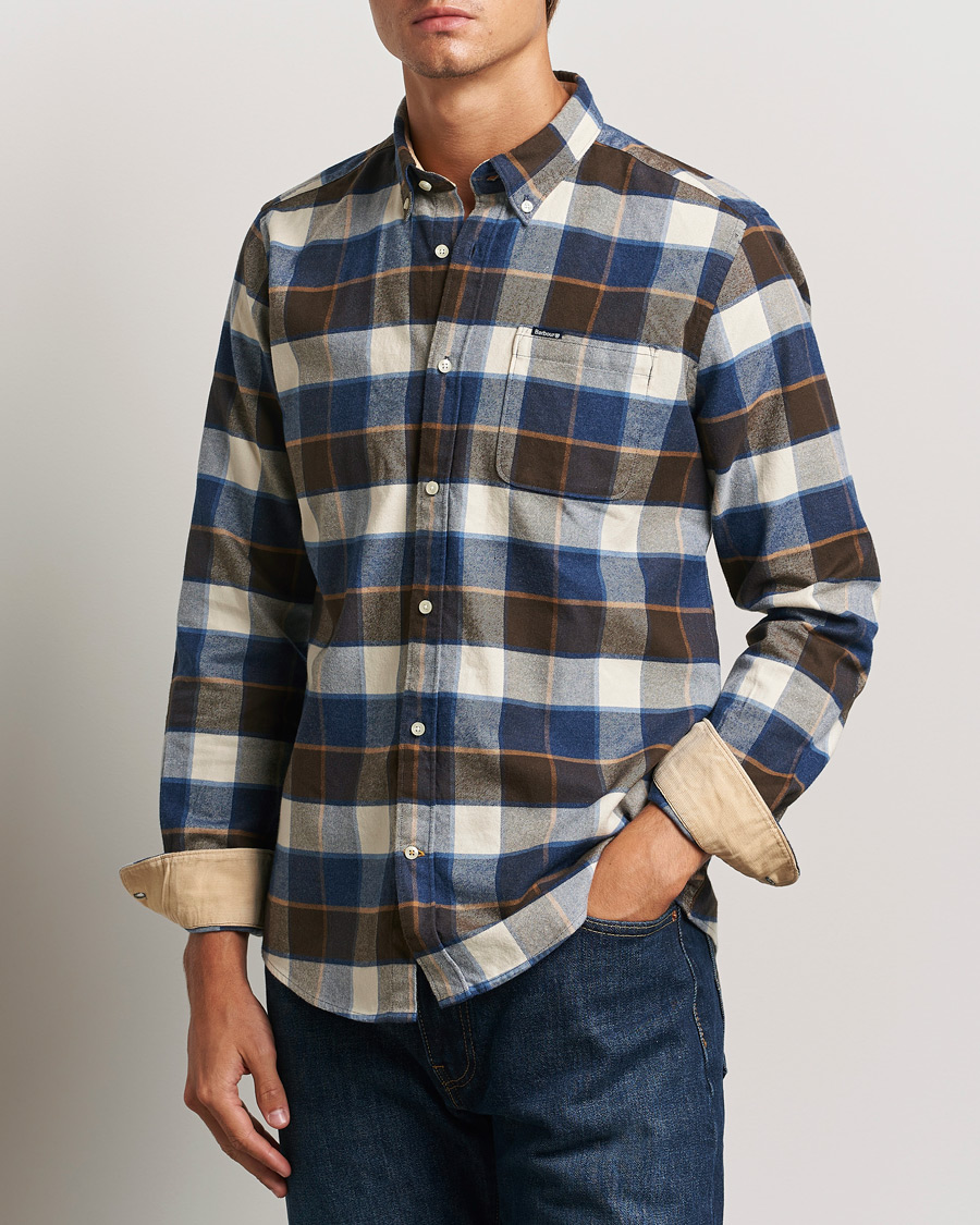 Mies |  | Barbour Lifestyle | Valley Check Flannel Shirt Ecru